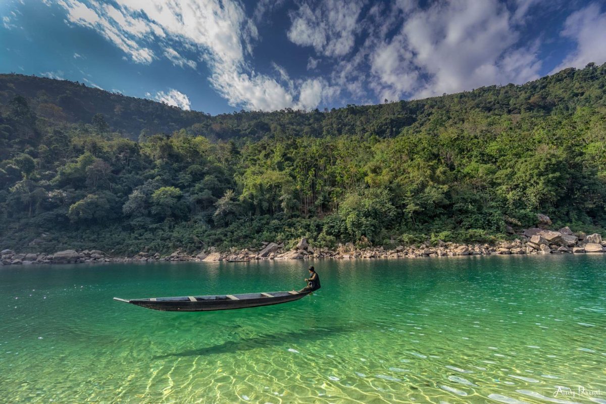 Eco-friendly travel India Dawki Meghalaya pristine river boat ride undiscovered India alternative tourism.